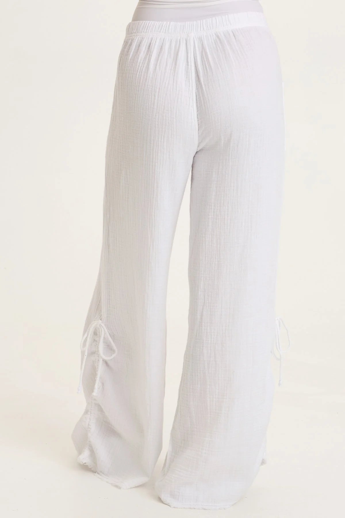 Muriel Wide Leg White Gauze Pant