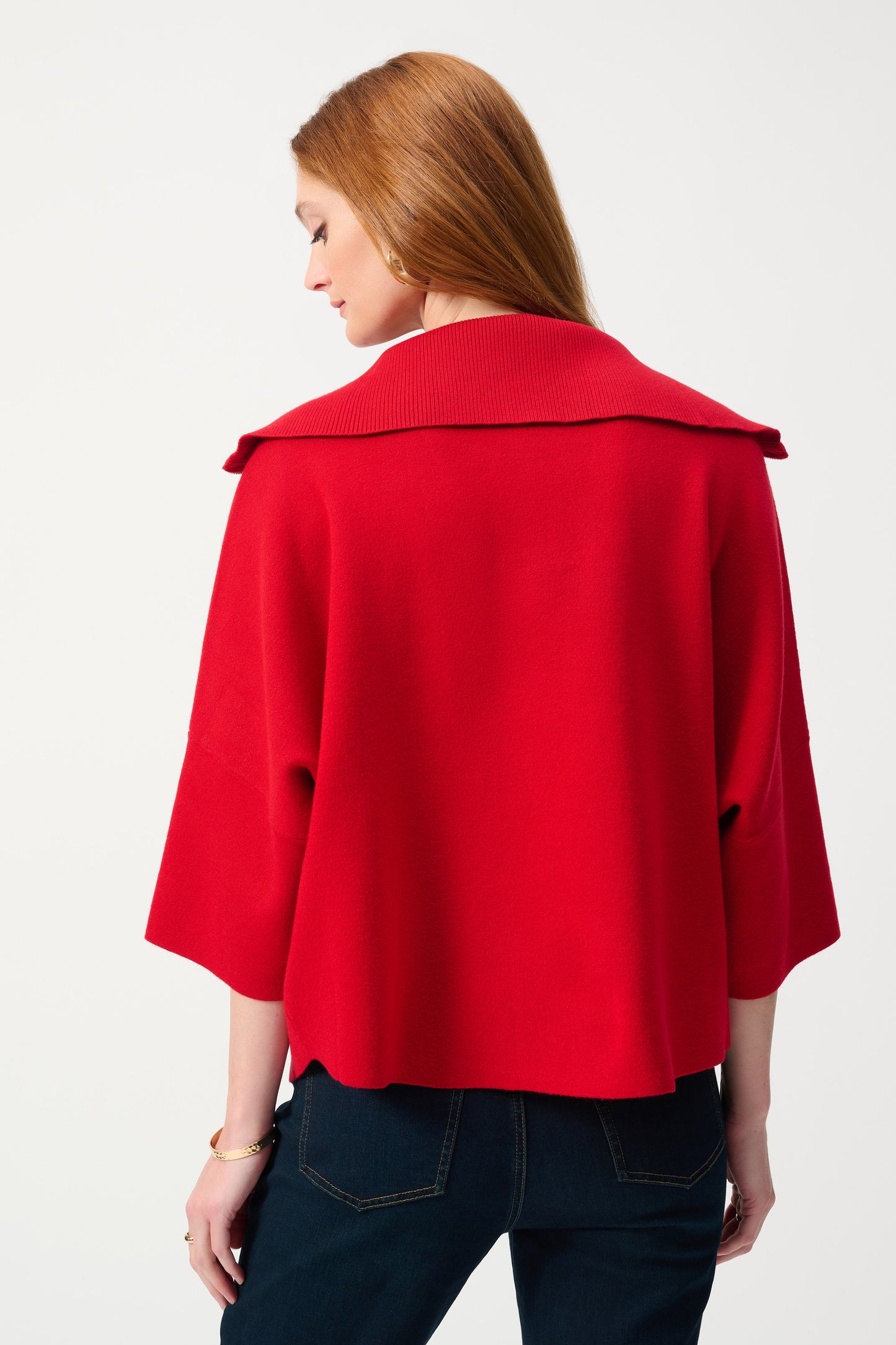 Jacquard Zipped Collar Sweater