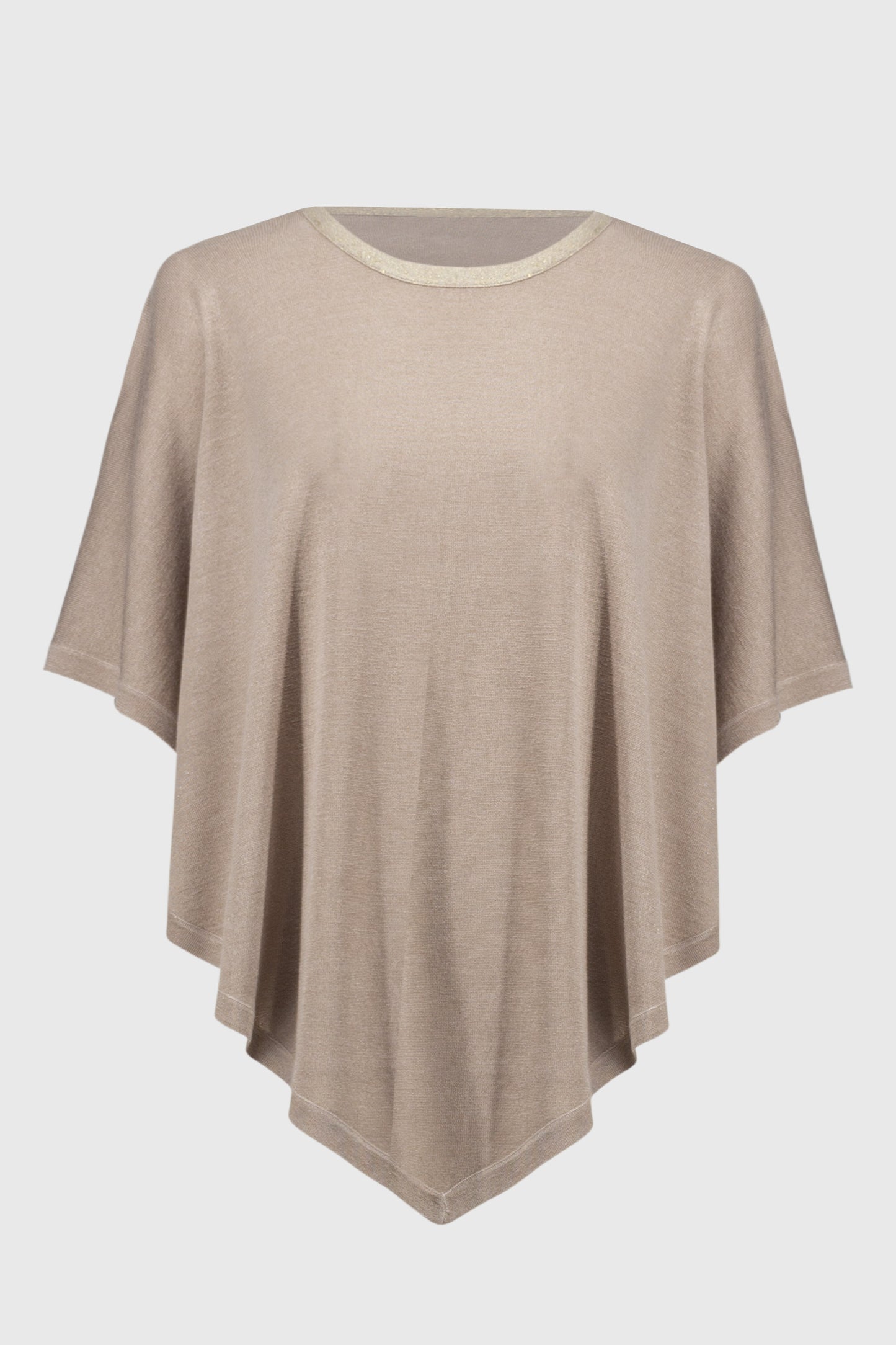 Metallic Sweater Knit Poncho Top