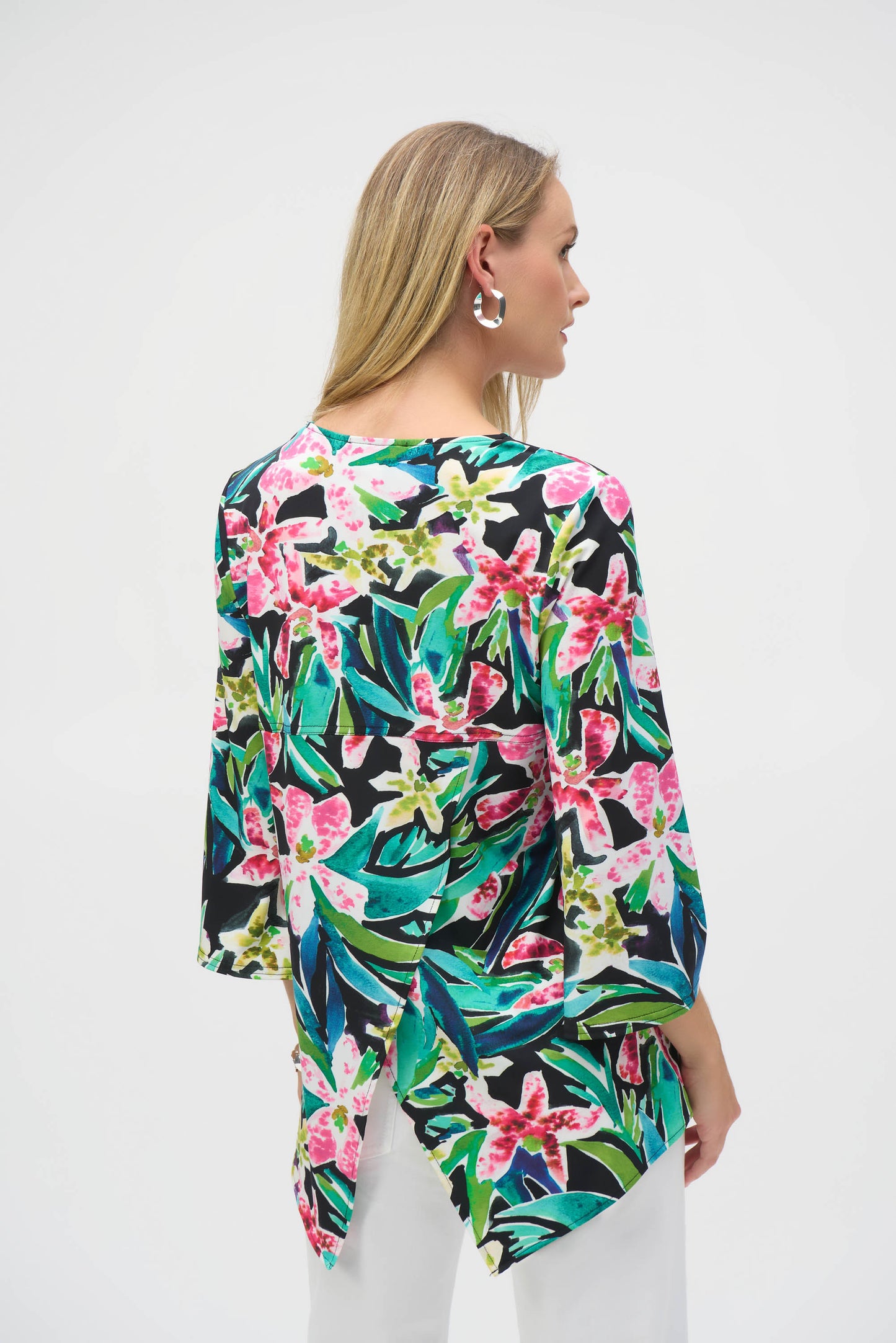 Silky Knit Tropical Fit and Flare Tunic