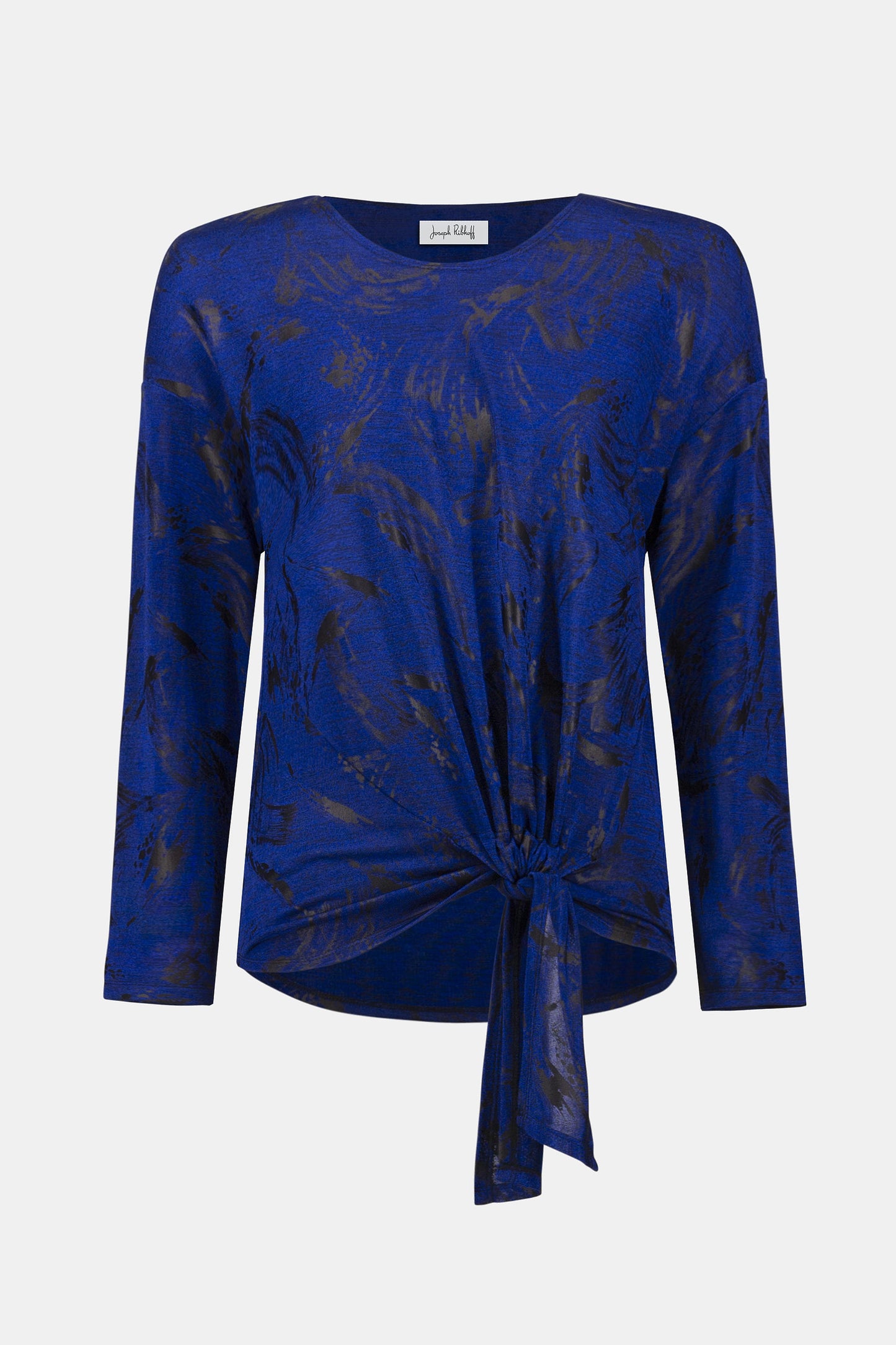 Melange Knit Abstract Print Straight Top