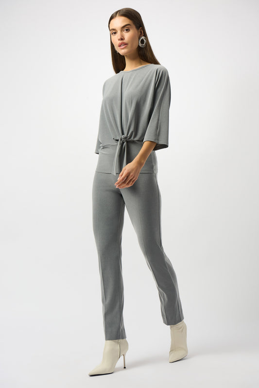 Melange Silky Knit Straight Leg Pull-On Pants