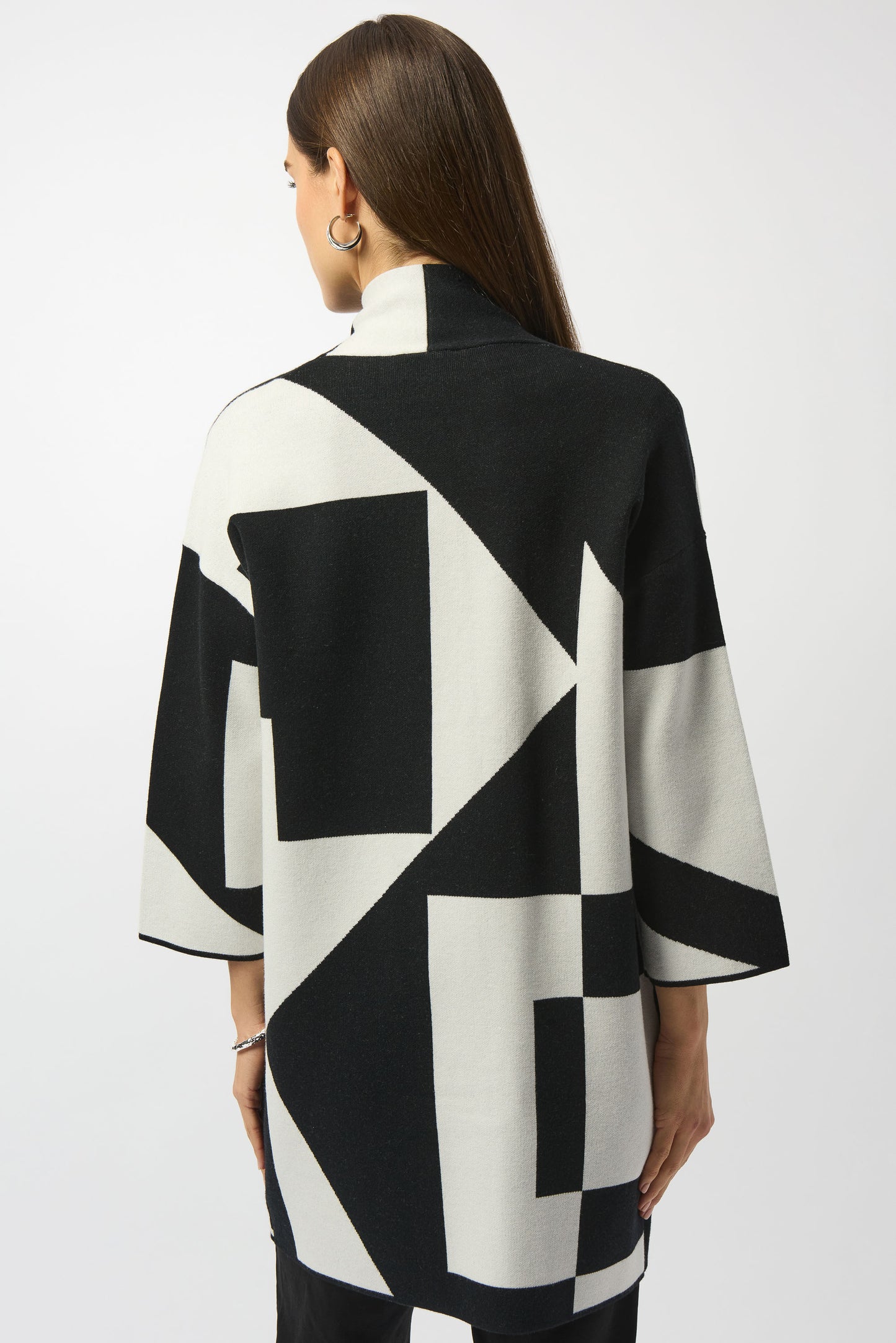 Jacquard Sweater Knit Colour-Block Cover-Up