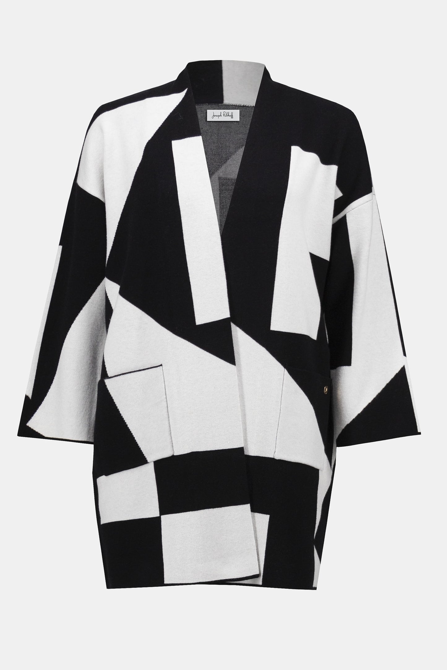 Jacquard Sweater Knit Colour-Block Cover-Up