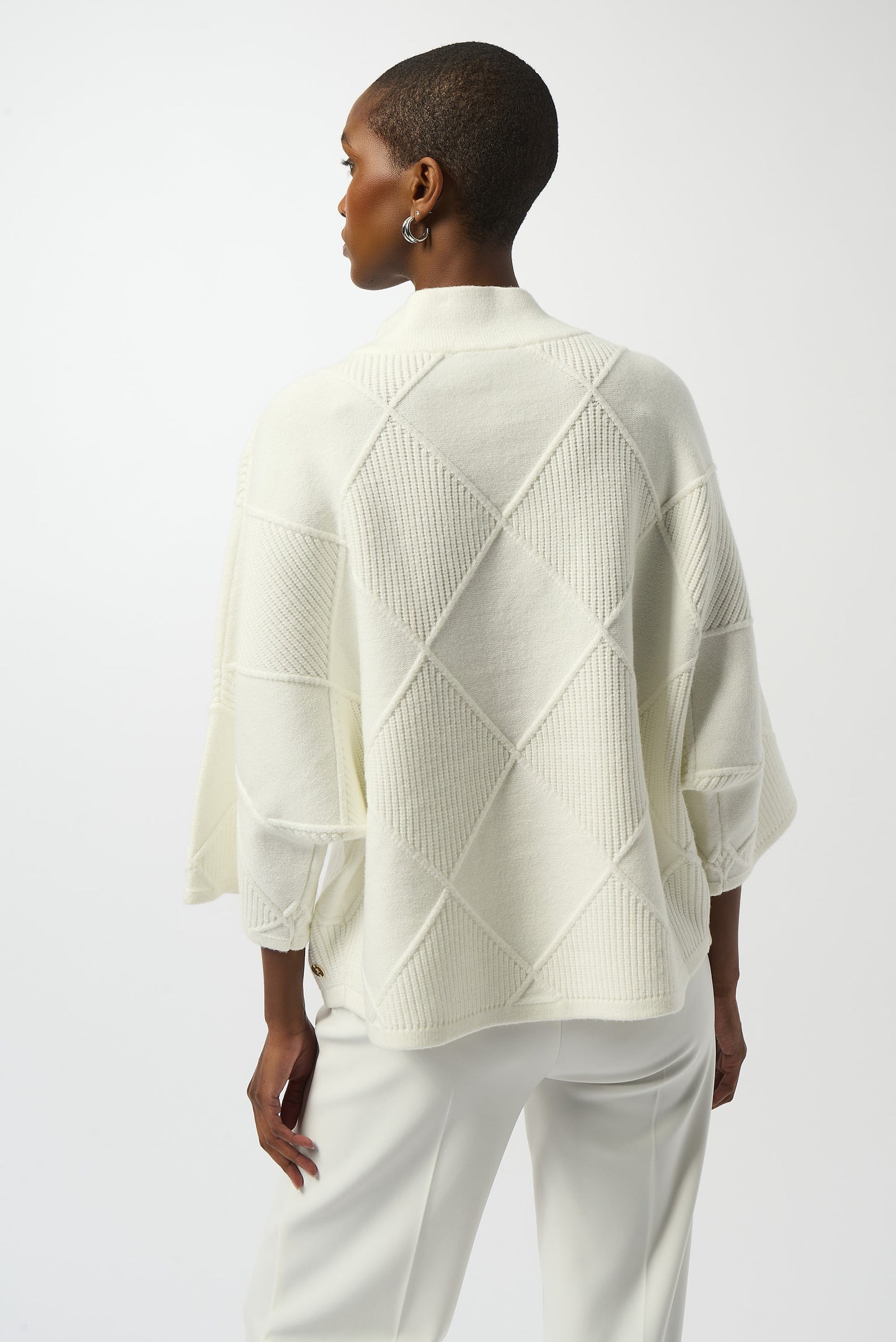 Textured Sweater Knit Mock Neck Pullover