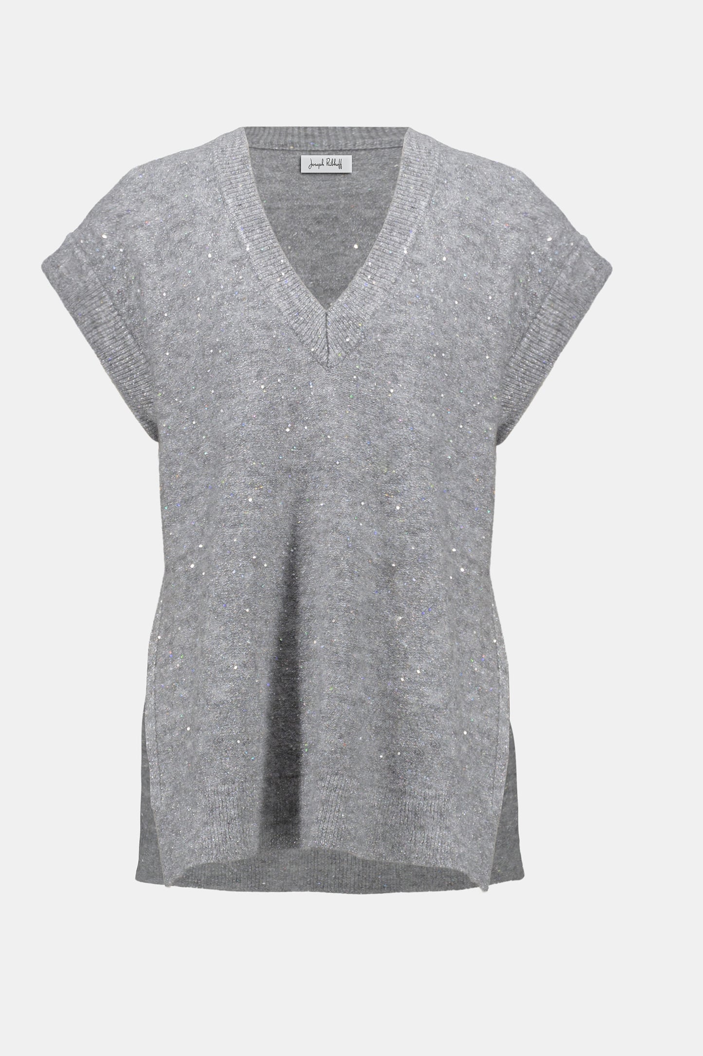 Sweater Knit Sleeveless Tunic with Sequins