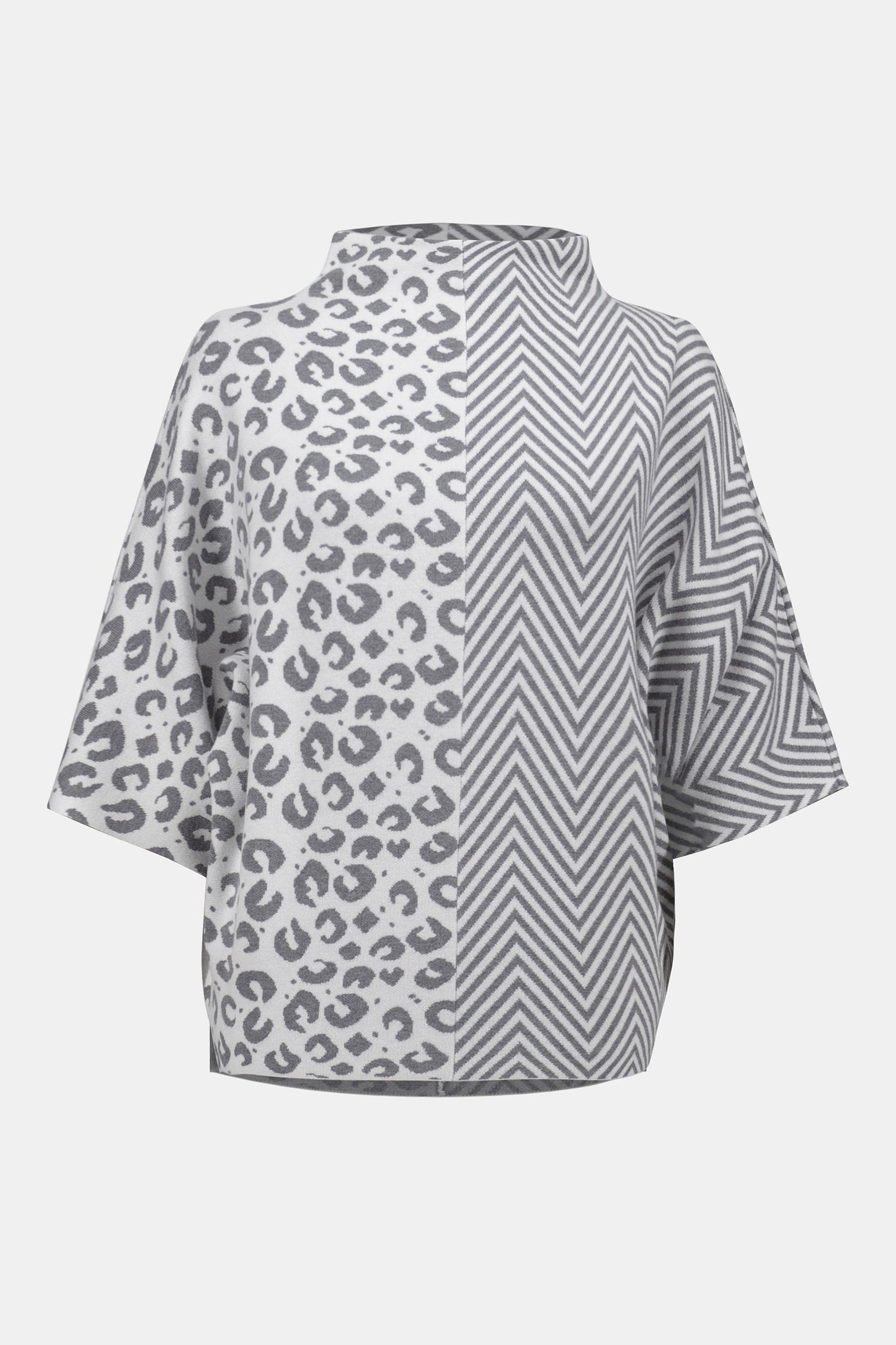 Jacquard Knit Mixed Print Boxy Sweater