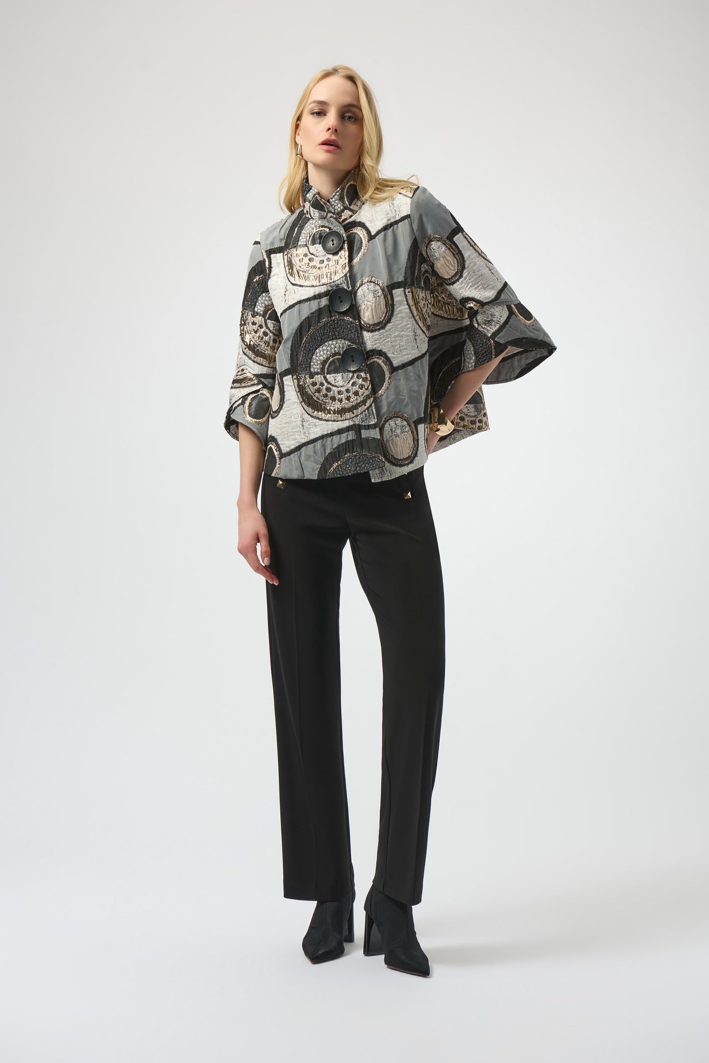 Abstract Jacquard Trapeze Jacket