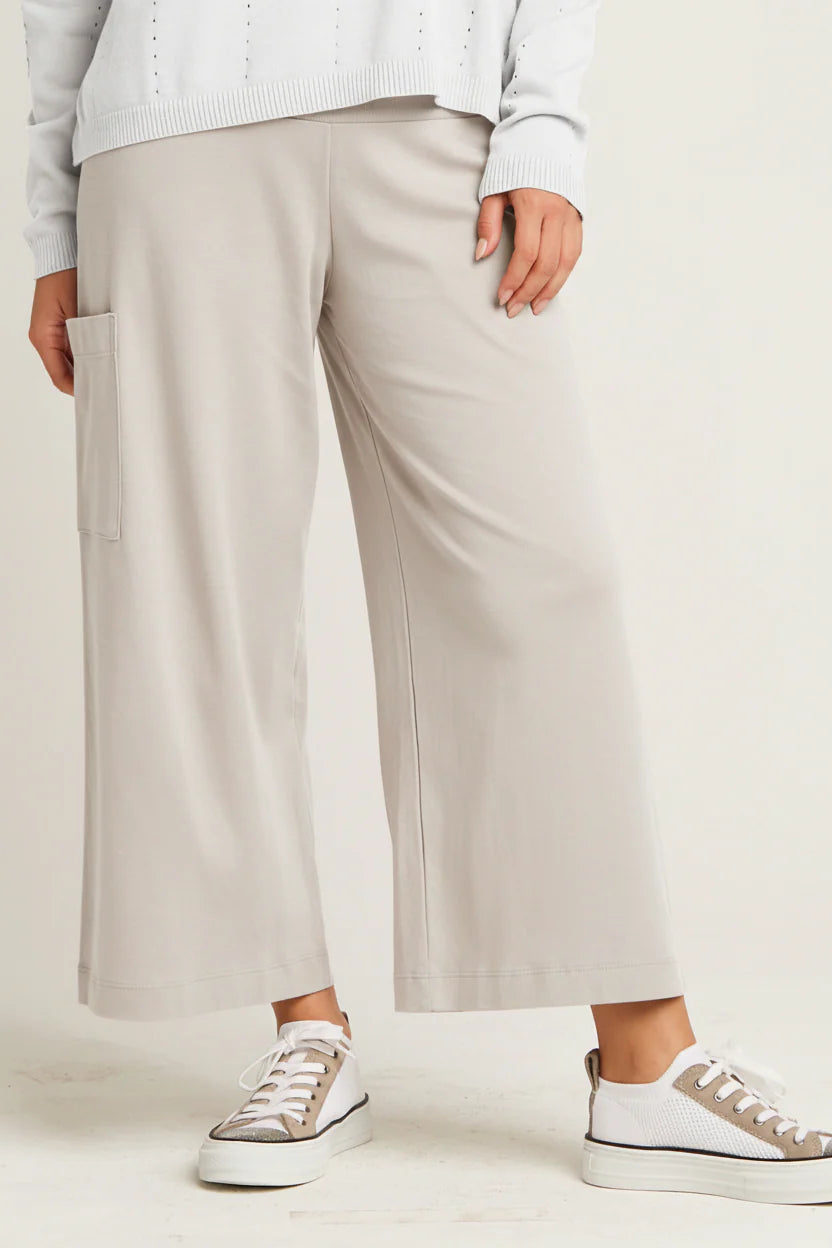 Putty Pima Cotton Cropped Gaucho Pant