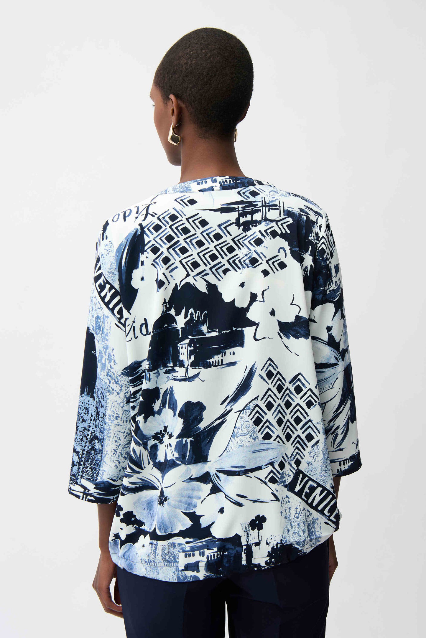 Recycled Woven Conversational Print Cocoon Tunic