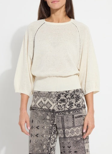 Anabela Wide Sleeve Knit Linen Sweater