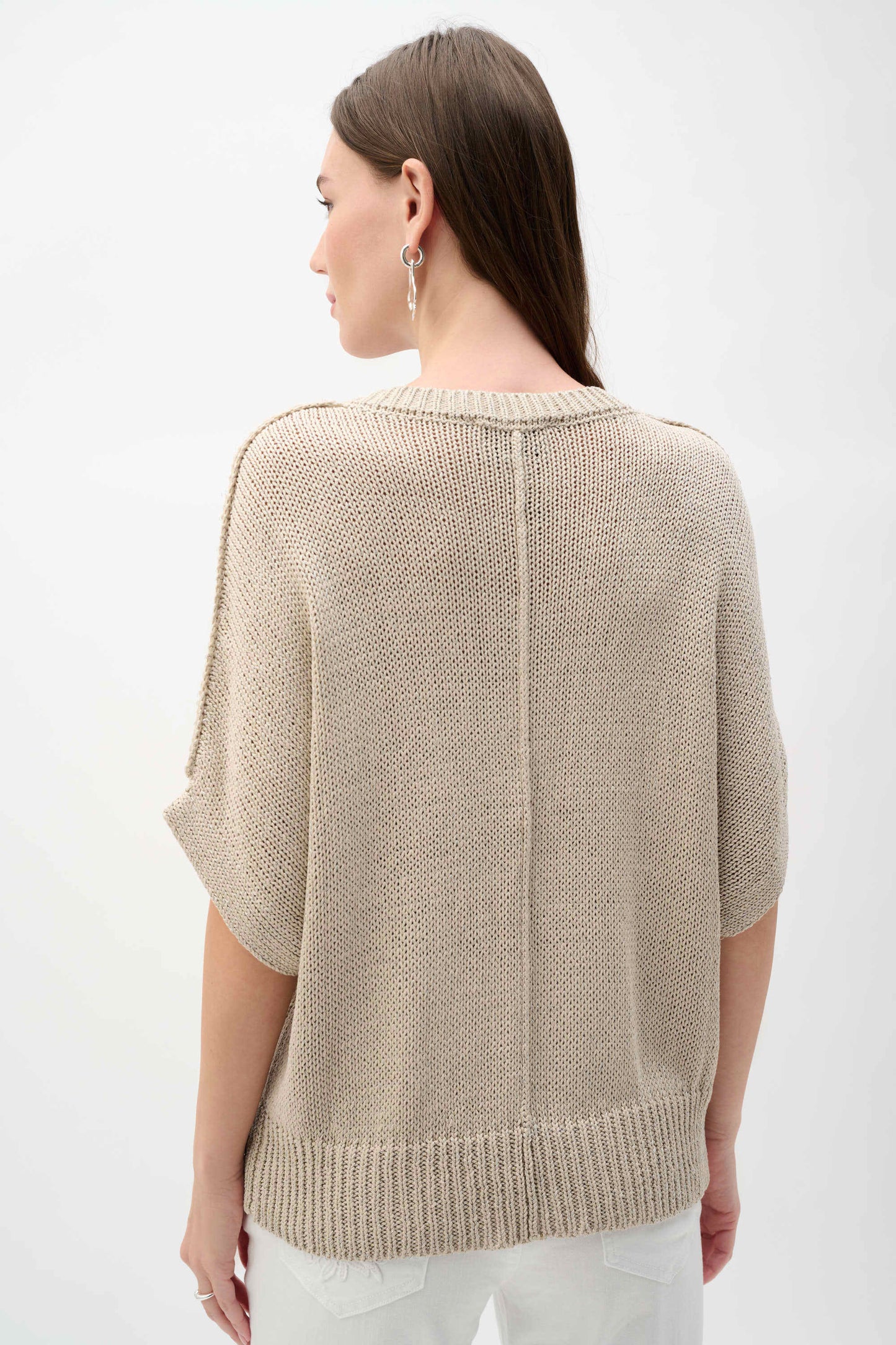 Viscose And Lurex Sweater Knit Relaxed Top