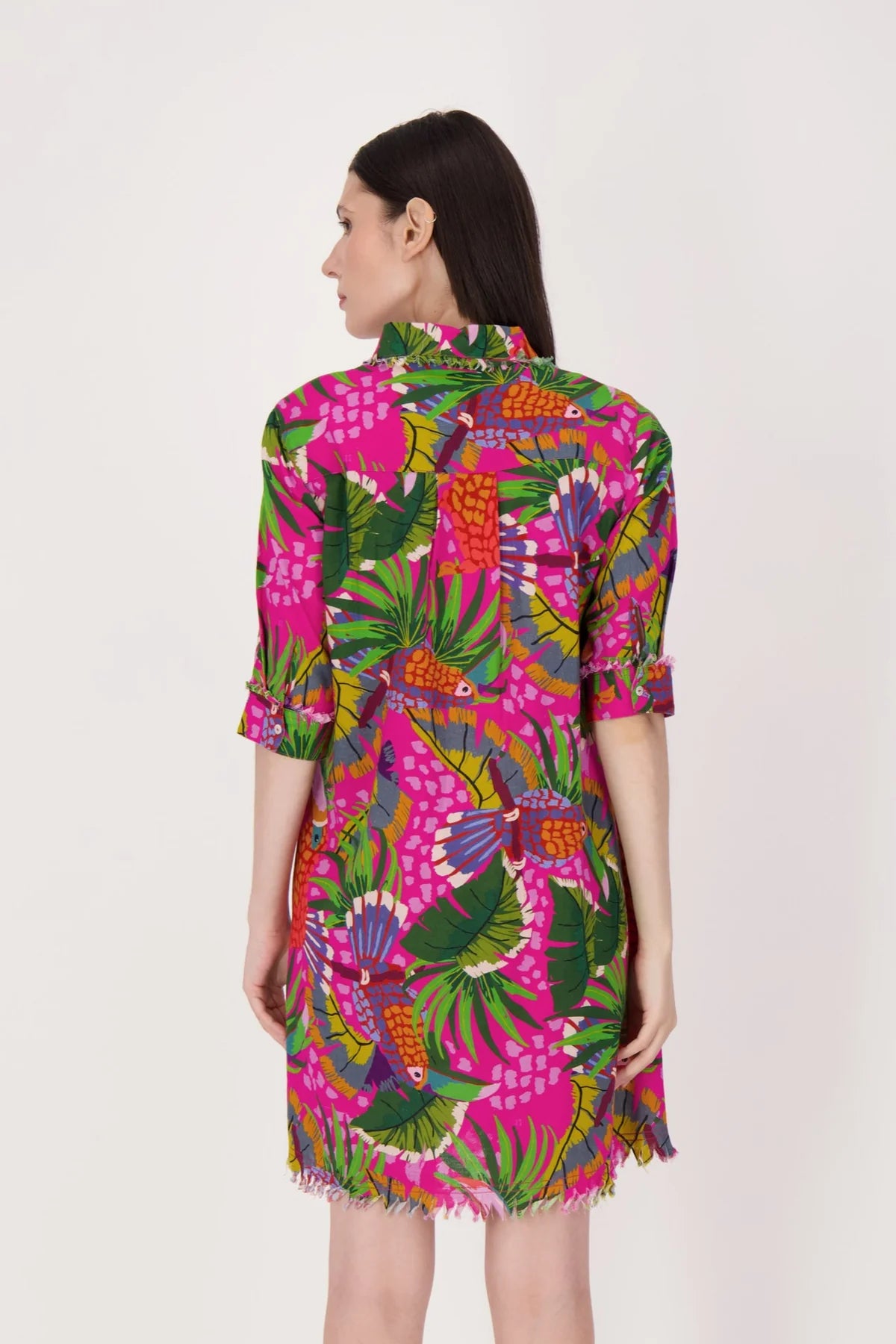 Tropic Print Shirt Dress