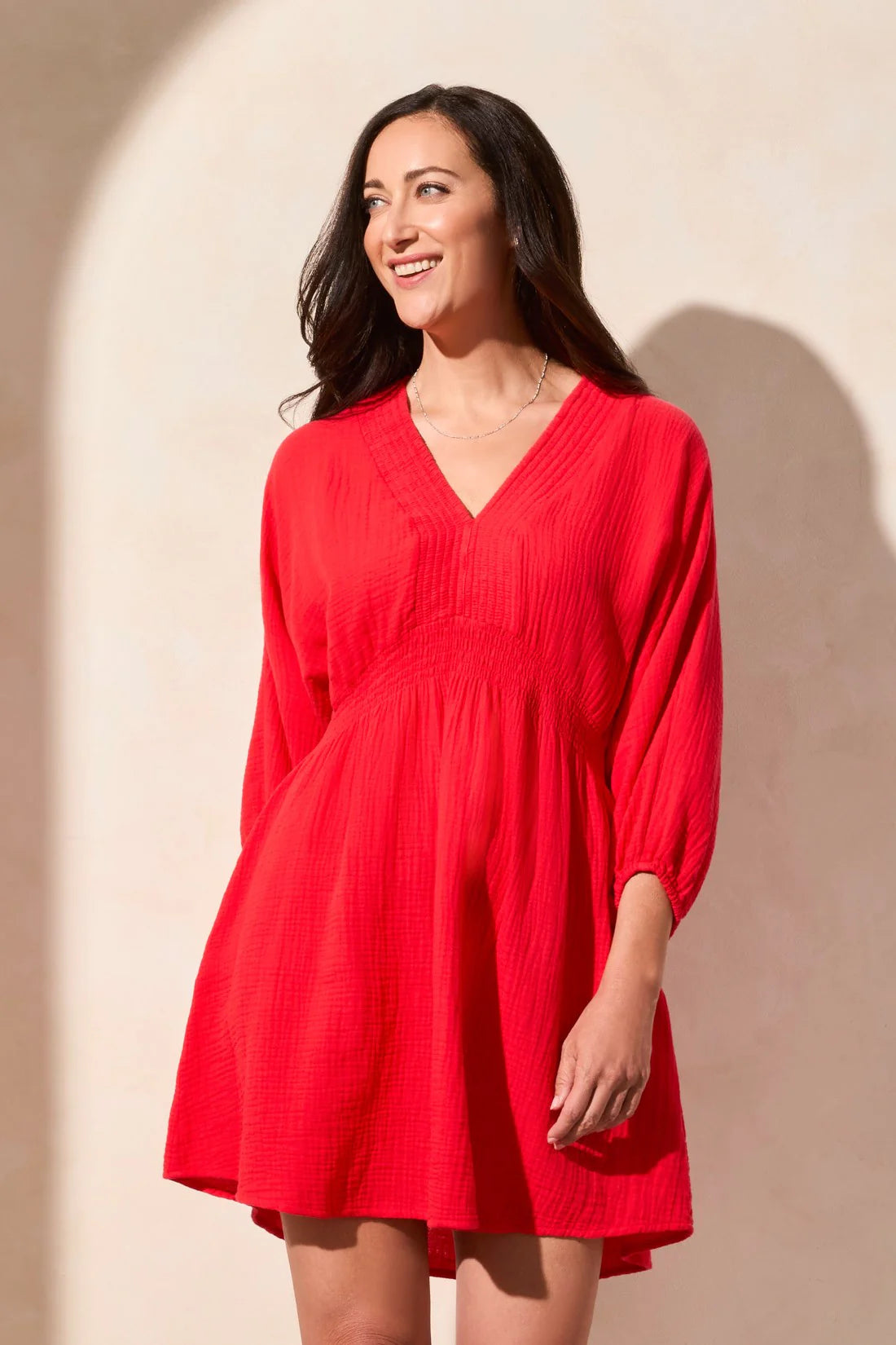 Smocked Puff Sleeve Dress