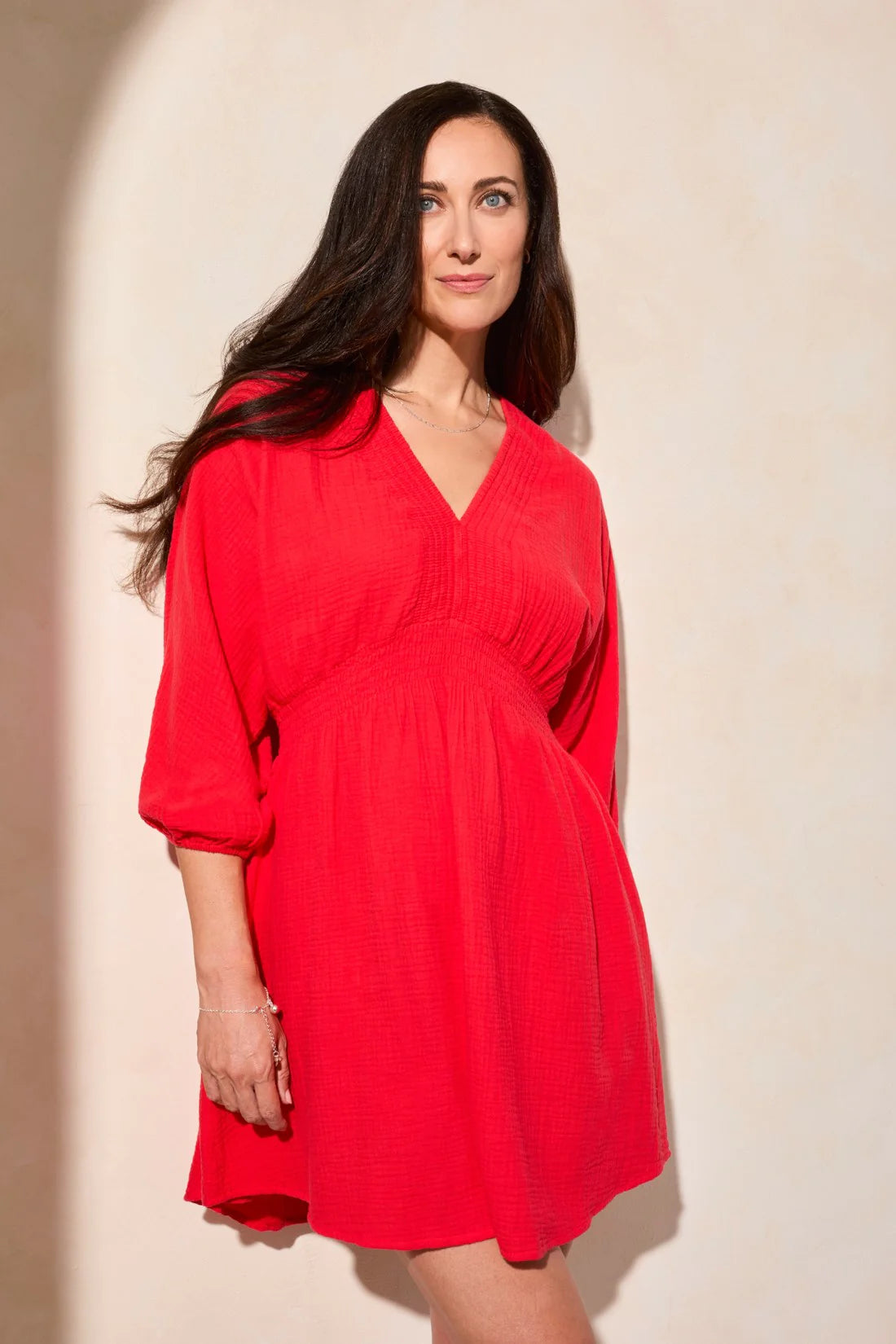 Smocked Puff Sleeve Dress