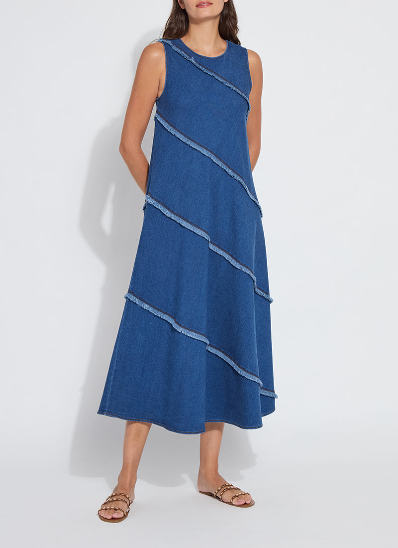 Mirabella Fringed Midi Denim Dress