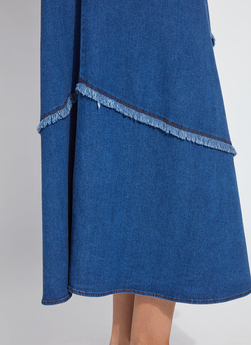 Mirabella Fringed Midi Denim Dress