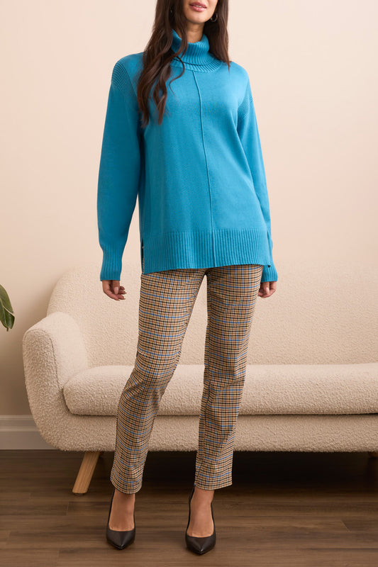 Drop Shoulder Turtle Neck Sweater