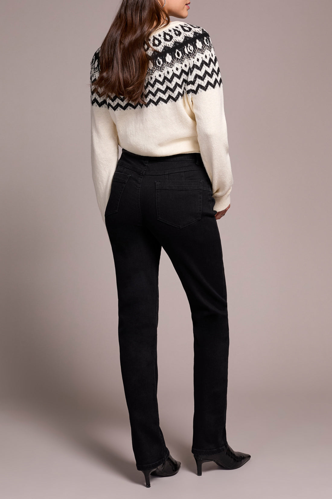 Black Sophia Pull On Straight Jeans with Pockets