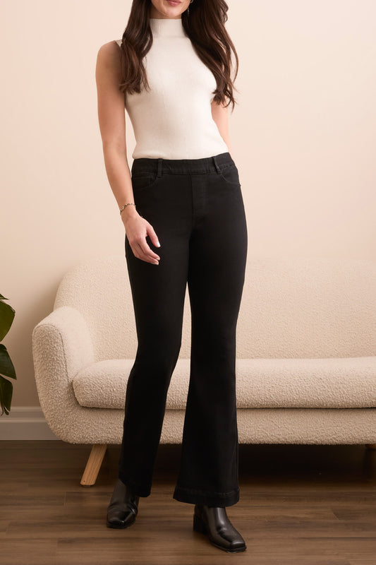 Black Audrey Pull On Flare Jeans