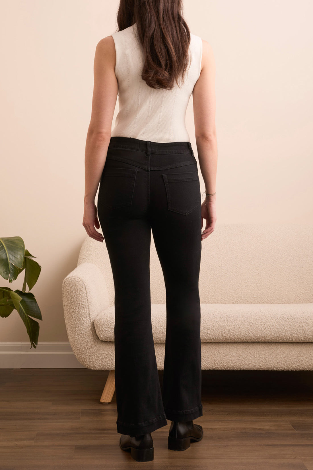 Black Audrey Pull On Flare Jeans