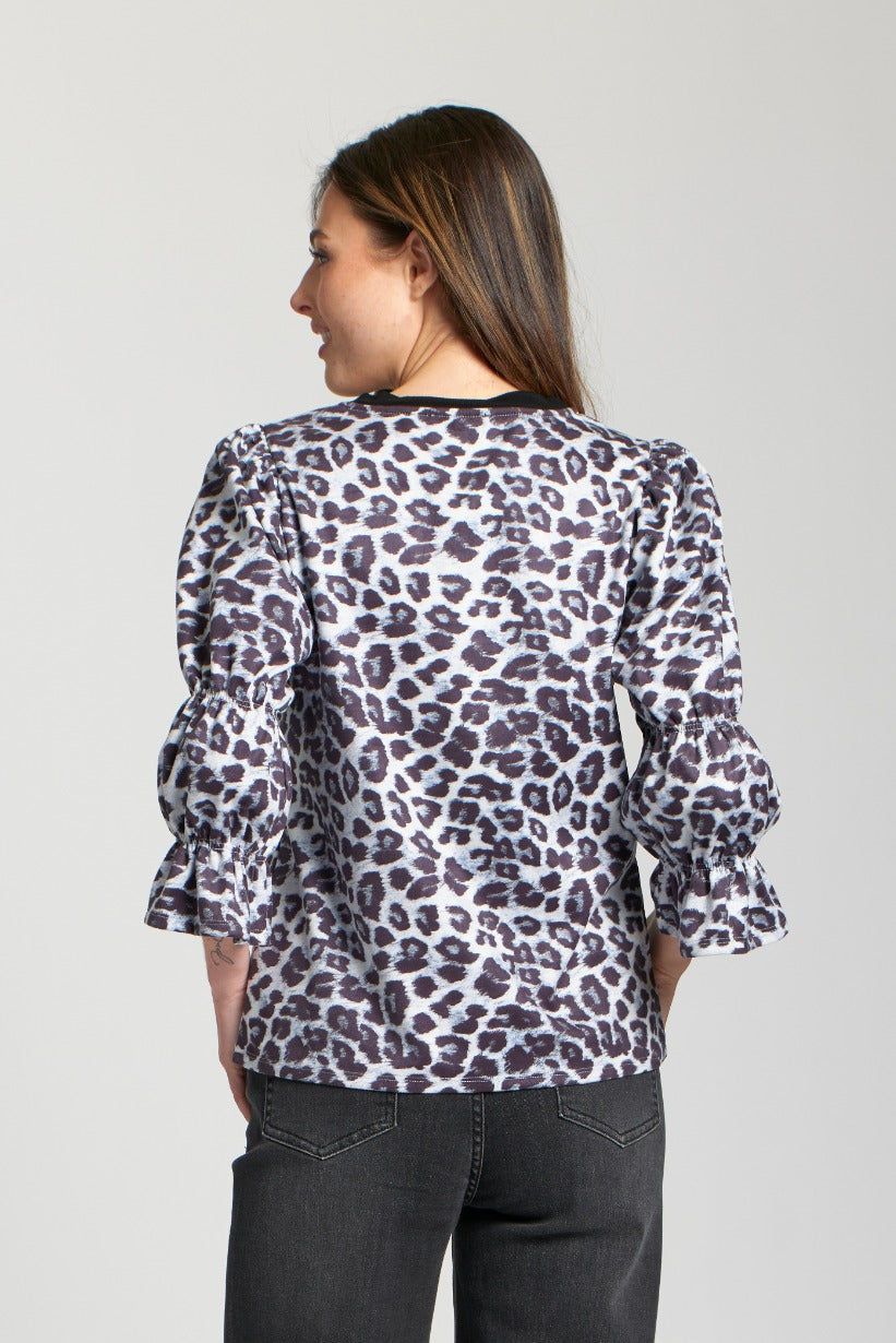 Vegan Suede V-Neck Pull Over with Renaissance Sleeves