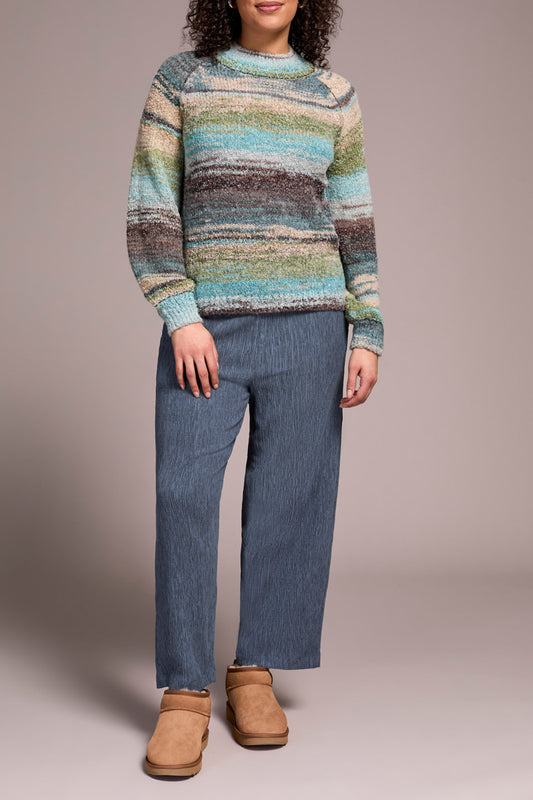 Long Sleeve Mock Neck Sweater in Aquahaze