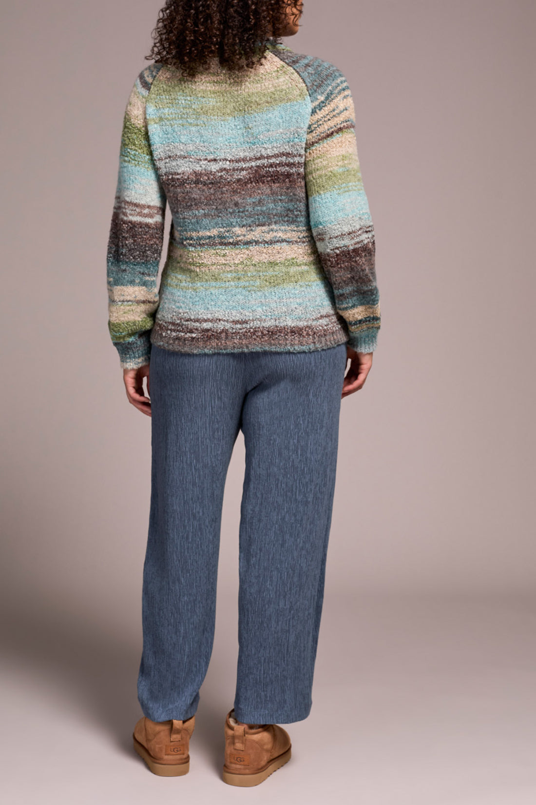 Long Sleeve Mock Neck Sweater in Aquahaze