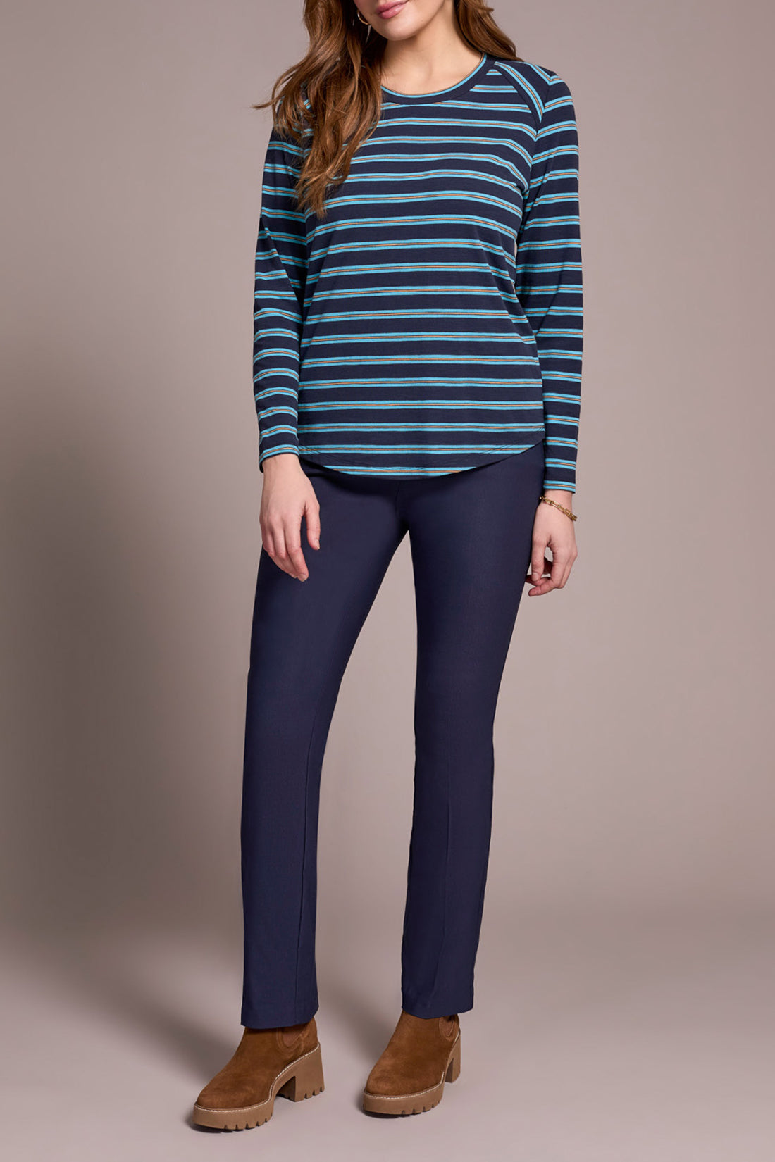 Sapphire Long Sleeve Crew Neck Top