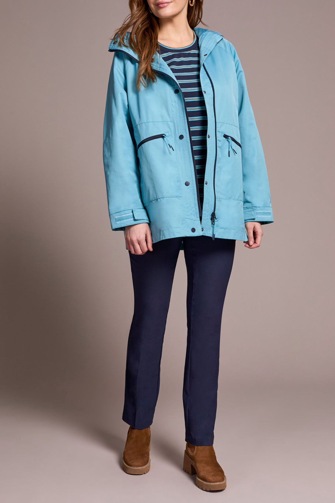 Water Repellent Lightweight Hooded Coat