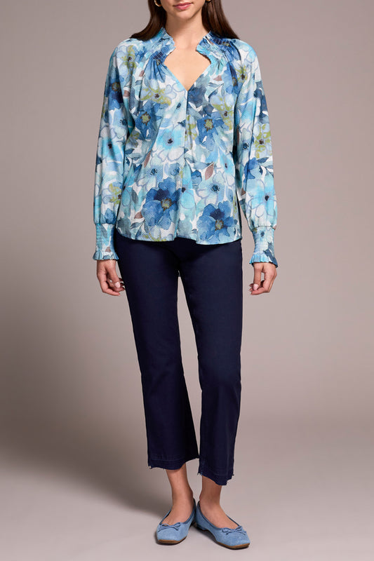 Long Sleeve Blouse with Smocking Details