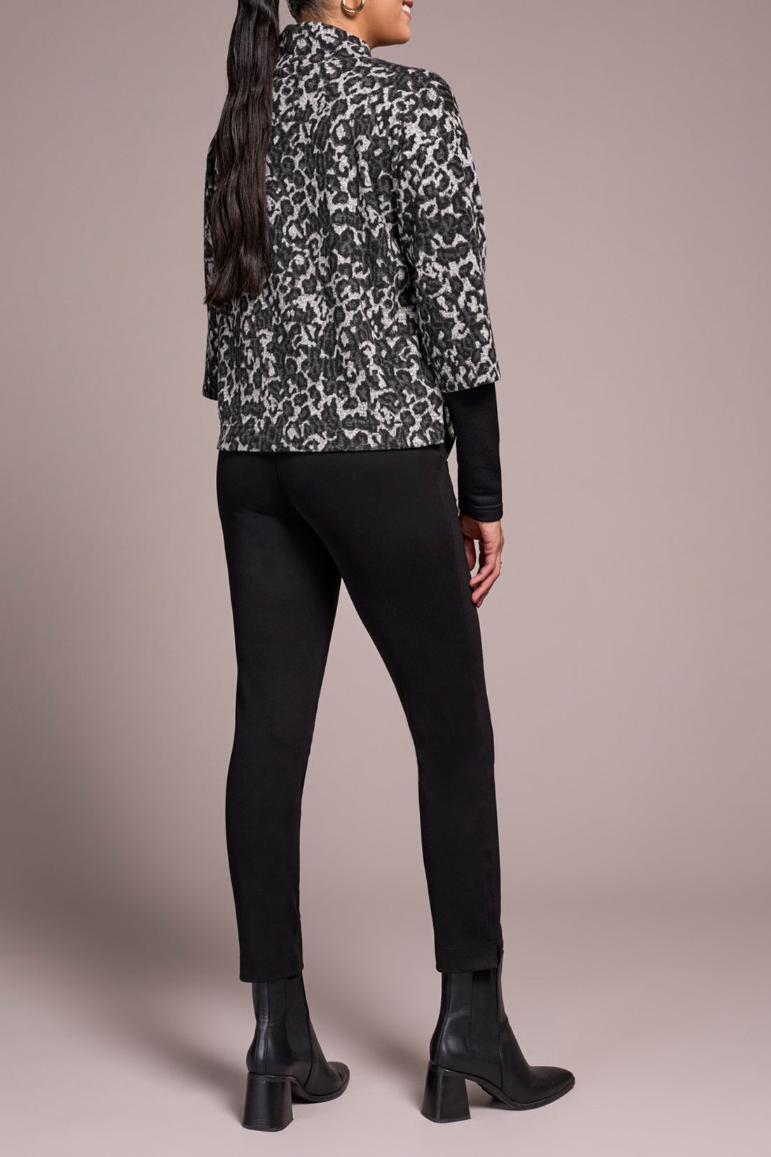 Black Long Sleeve Mock Neck Top