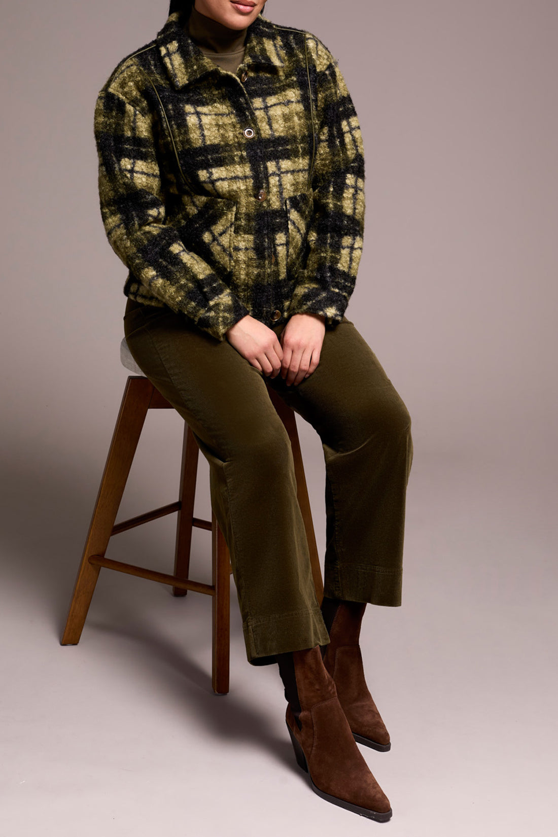 Long Sleeve Button Front Jacket with Lining