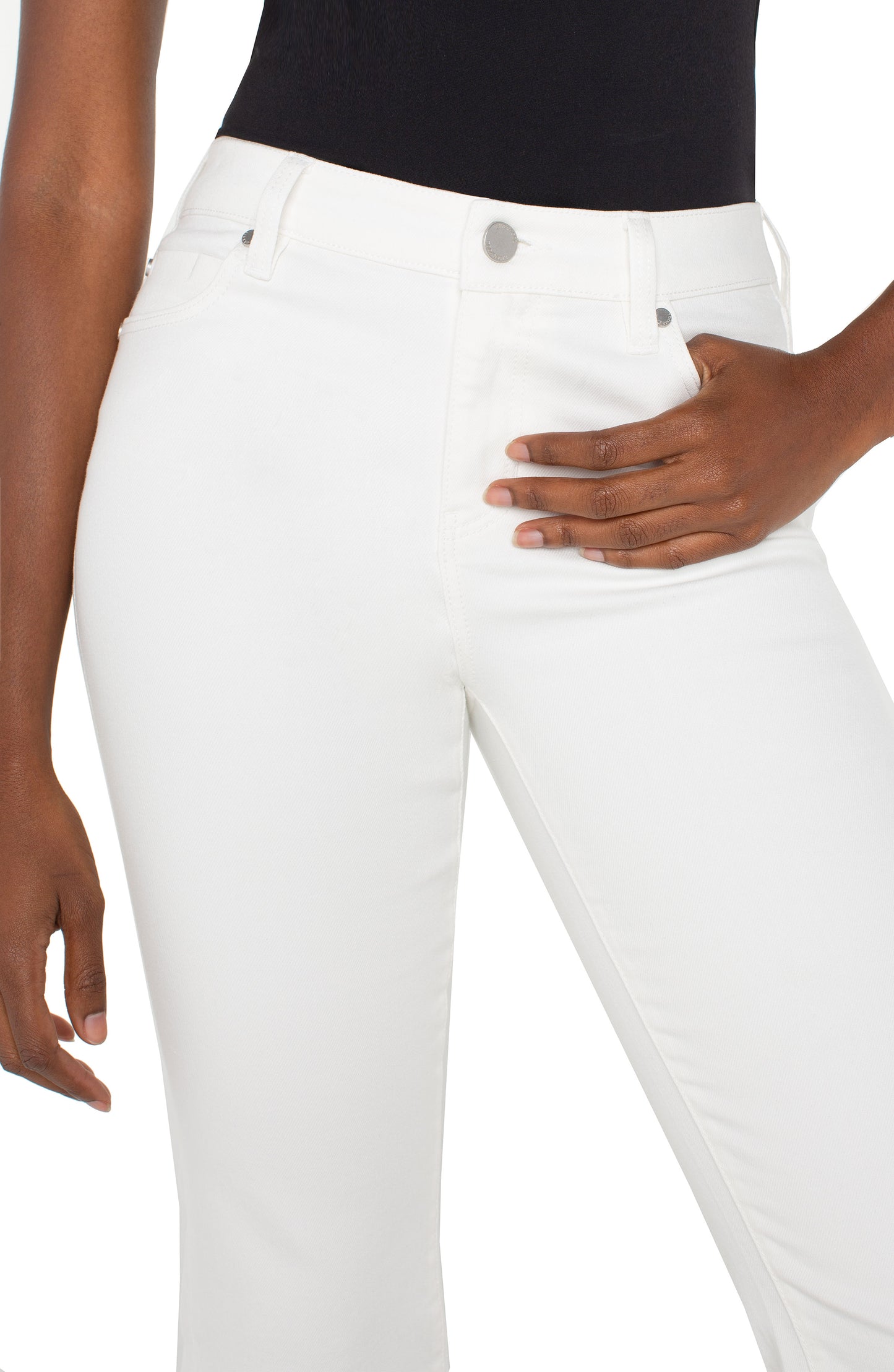 Hannah Crop Flare White Jeans