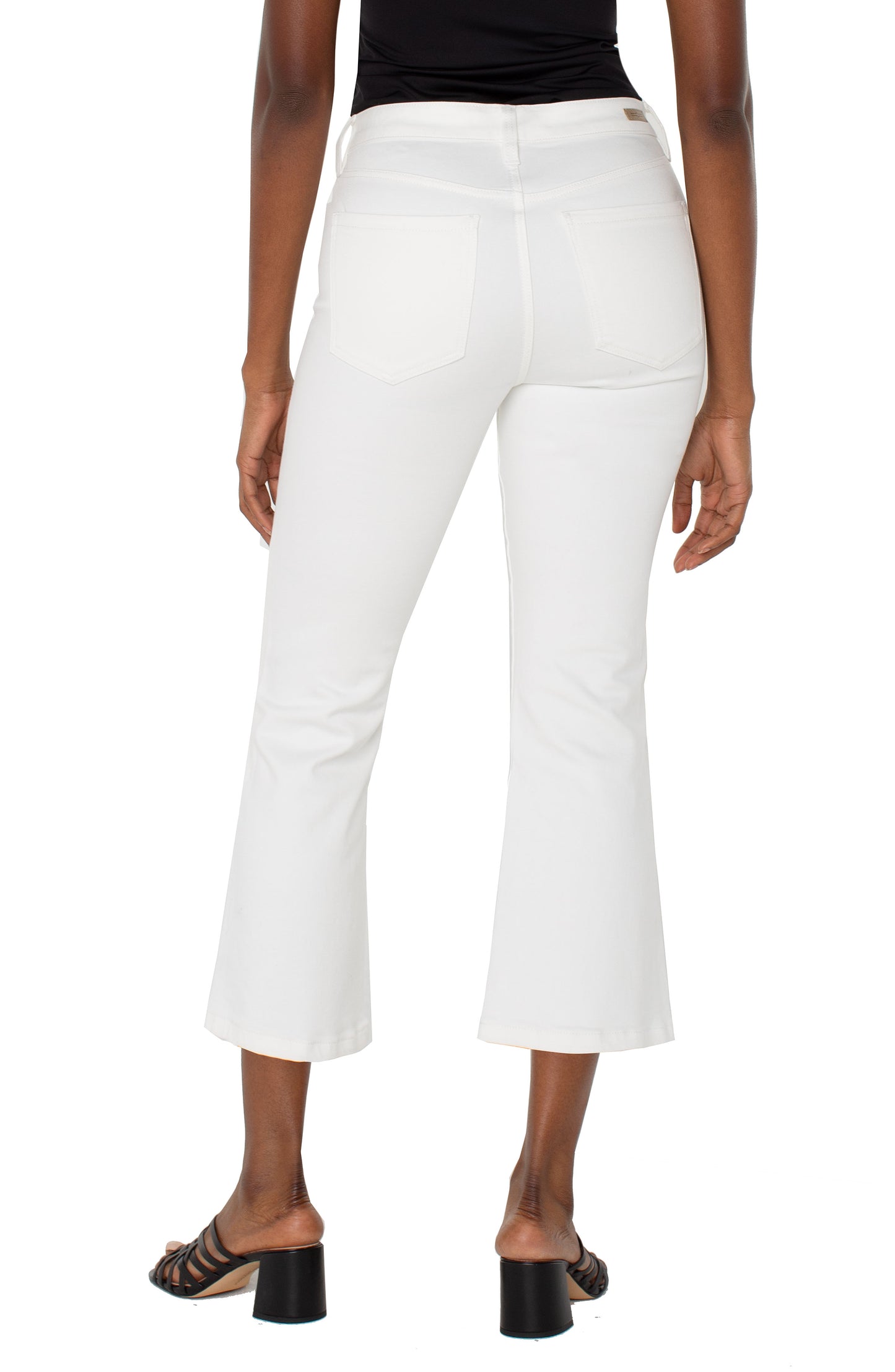 Hannah Crop Flare White Jeans