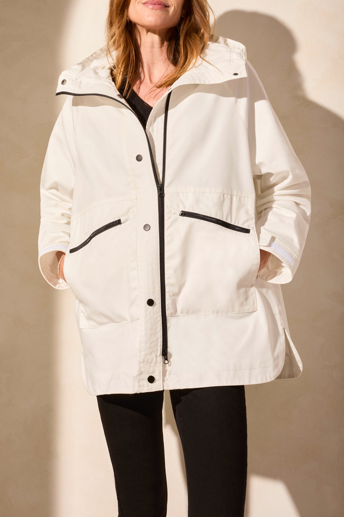 Water Repellent Lined Hooded Coat