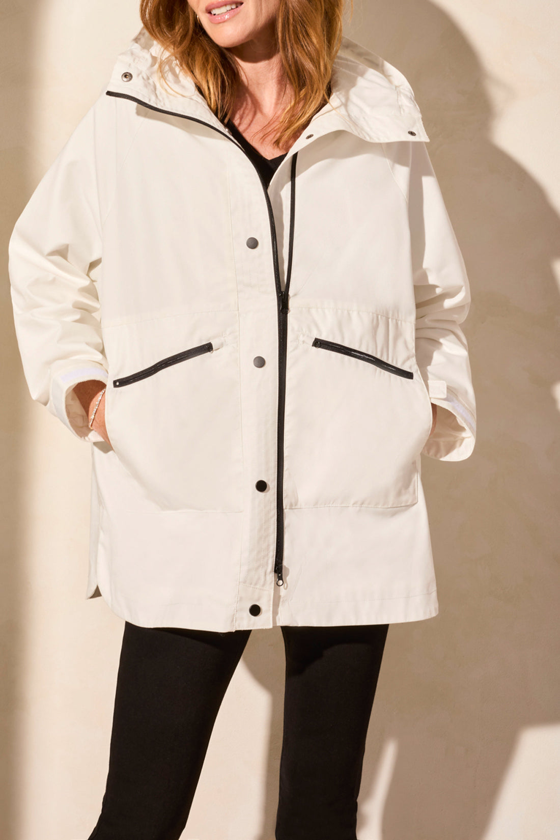 Water Repellent Lined Hooded Coat
