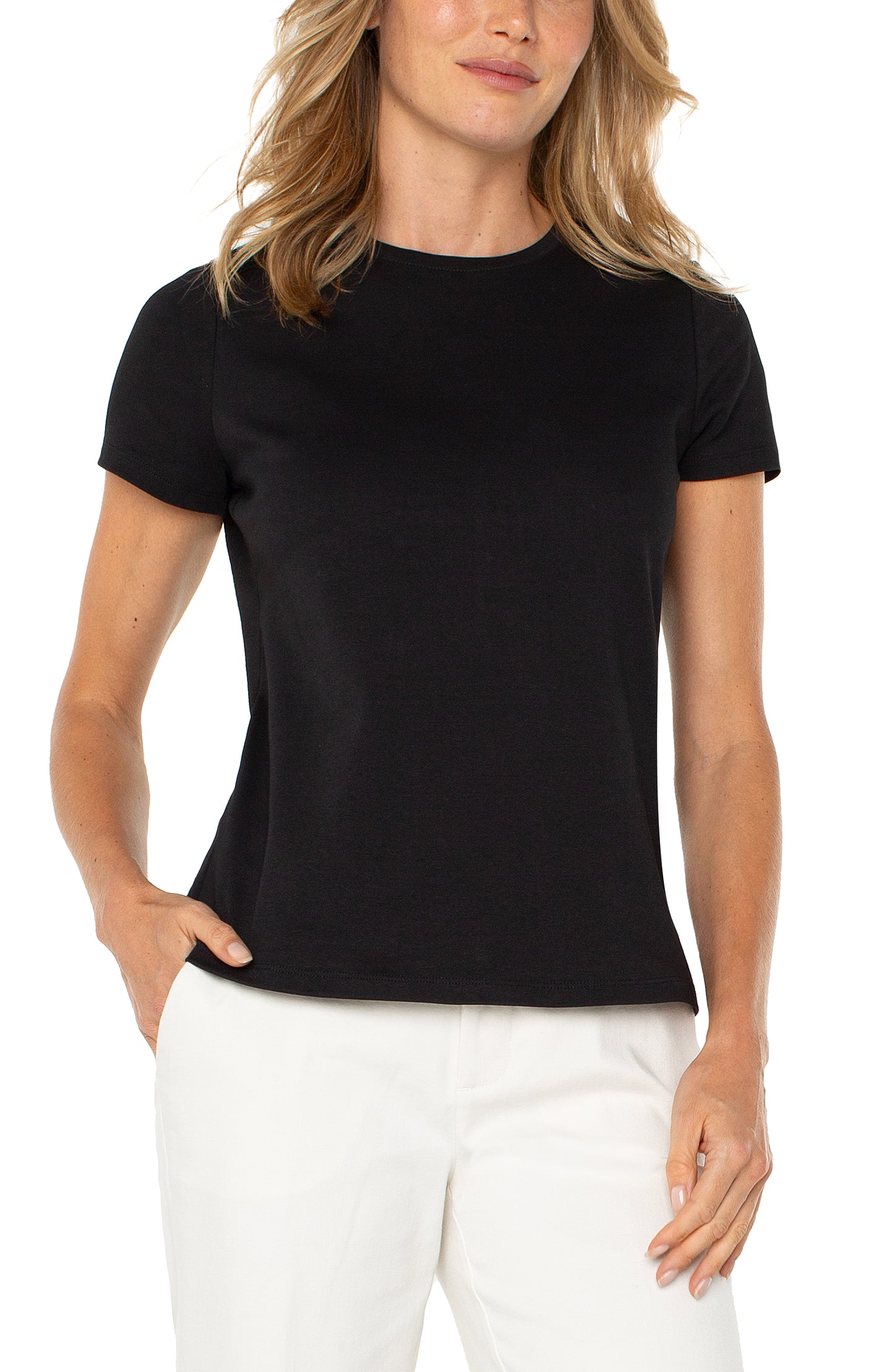 Black Short Sleeve Crew Neck Tee