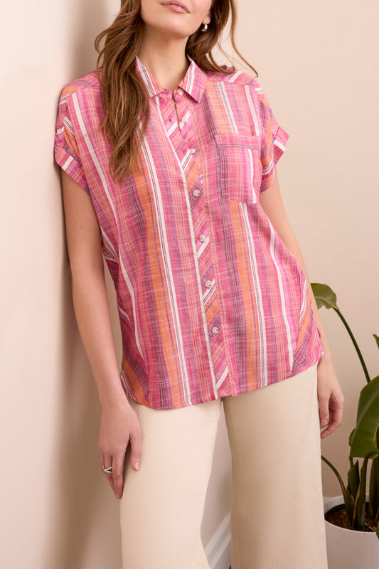 Button-Up Shirt With Asymmetrical Panels