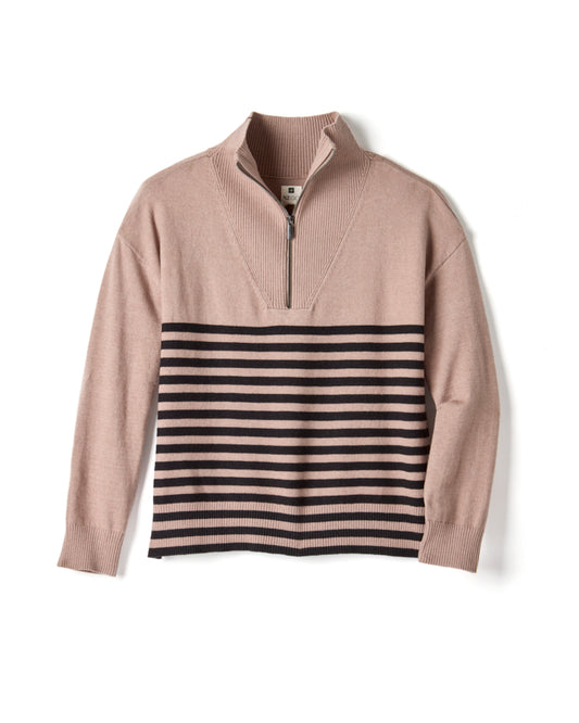 Zip Neck Saddle Sweater