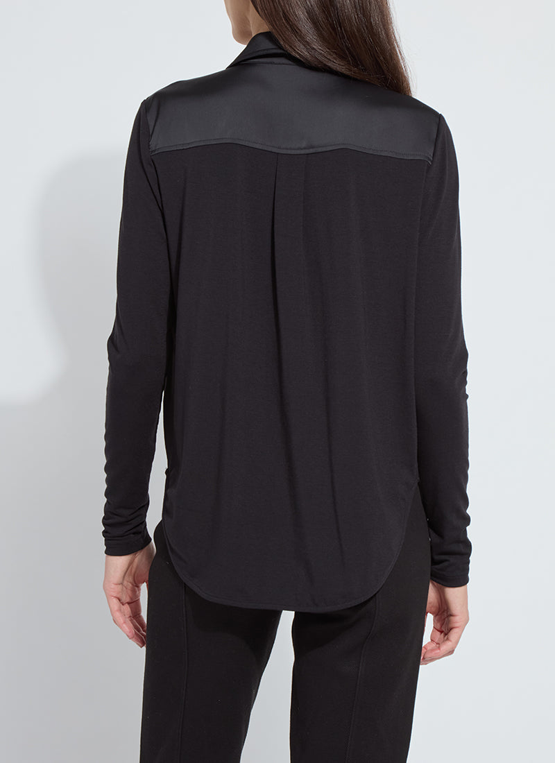 Pietra Shirt Collar Mix Media Top