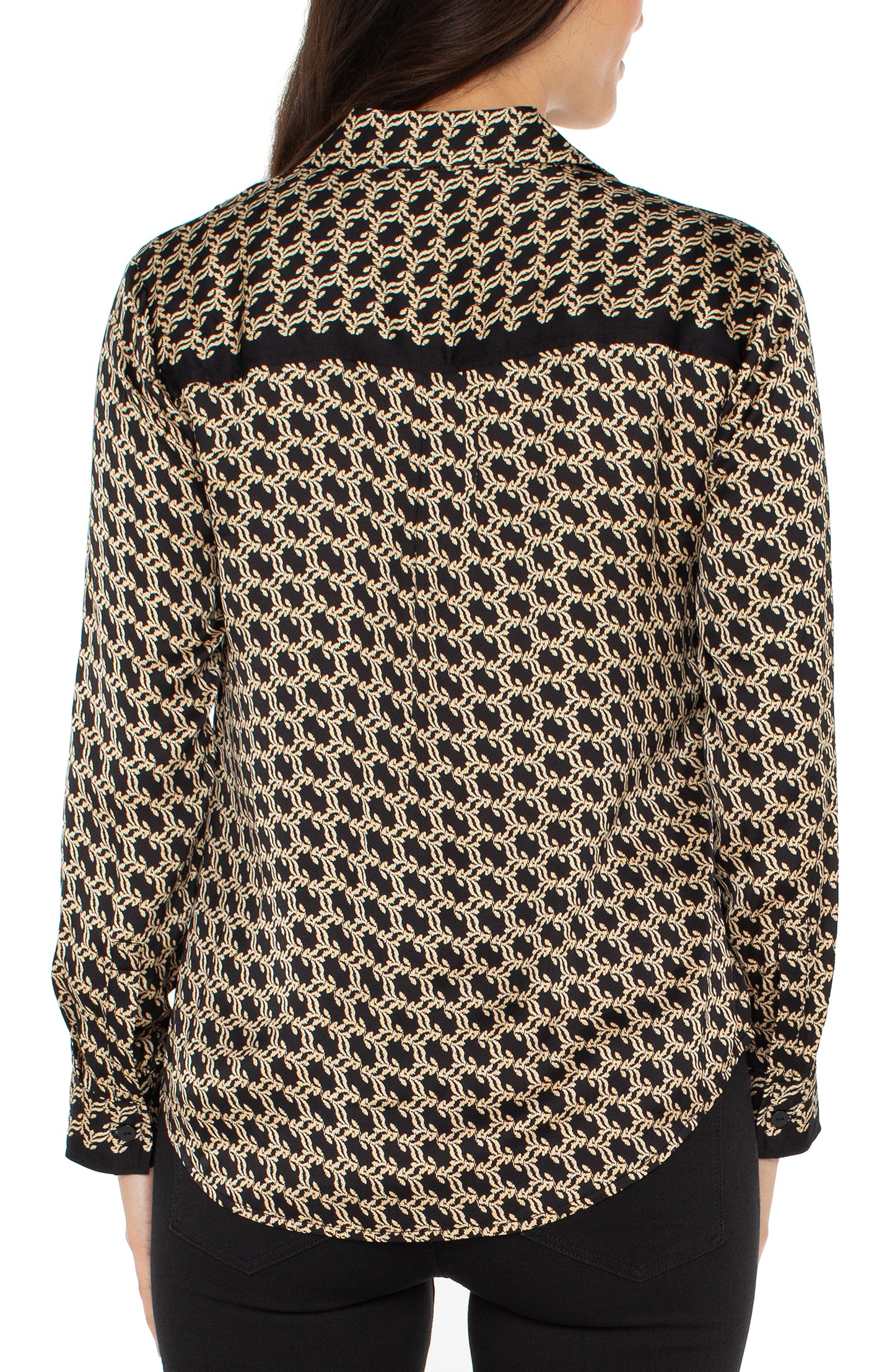 Silky Woven Button Front Shirt