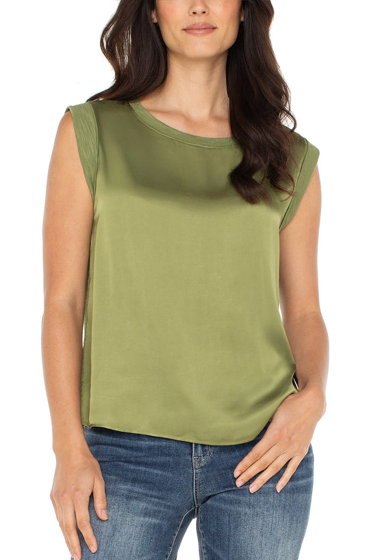 Sleeveless Woven Knit Top
