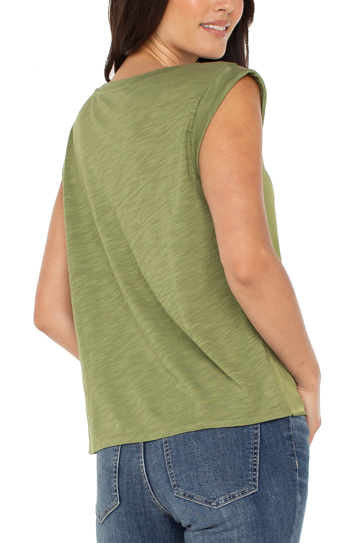 Sleeveless Woven Knit Top