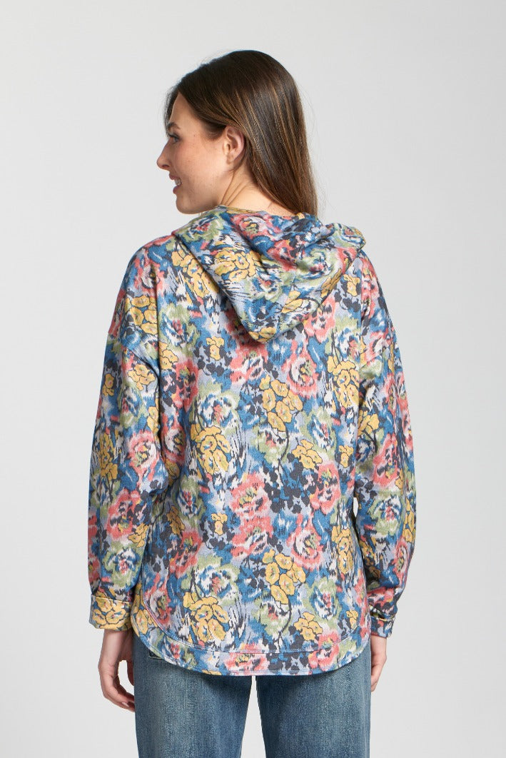 Floral Drawstring Hoodie