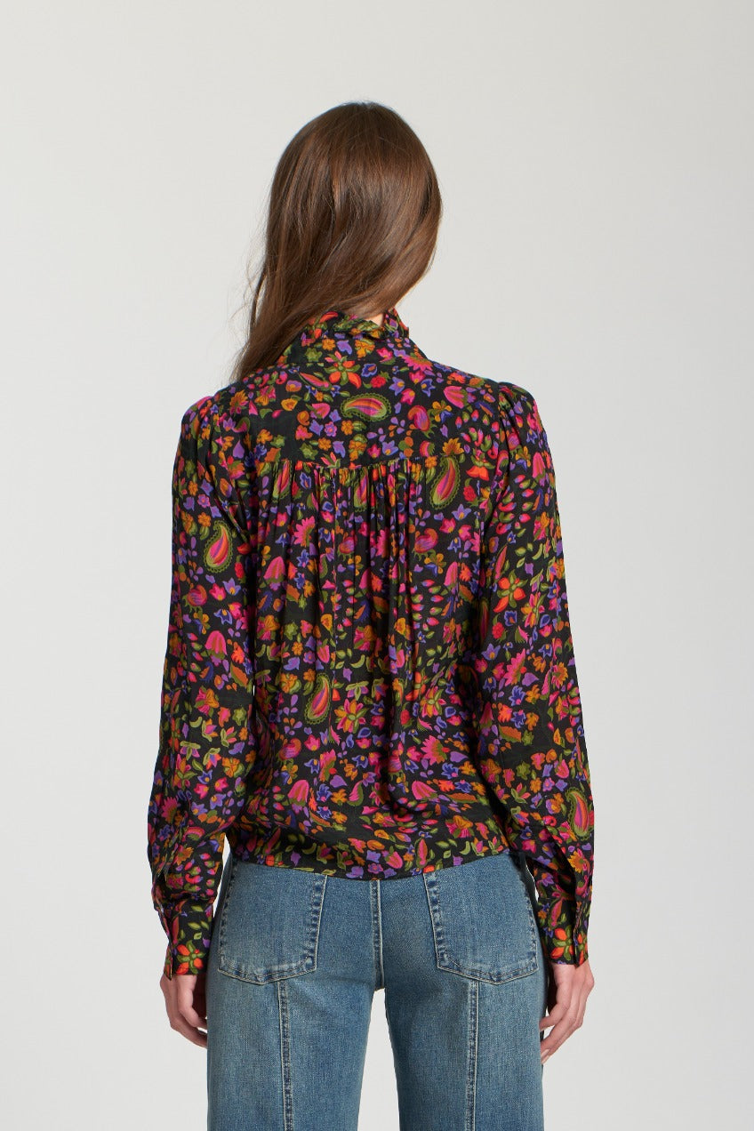 Ruffle Half Placket Blouse