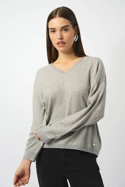 Wool Blend V-Neck Boxy Sweater