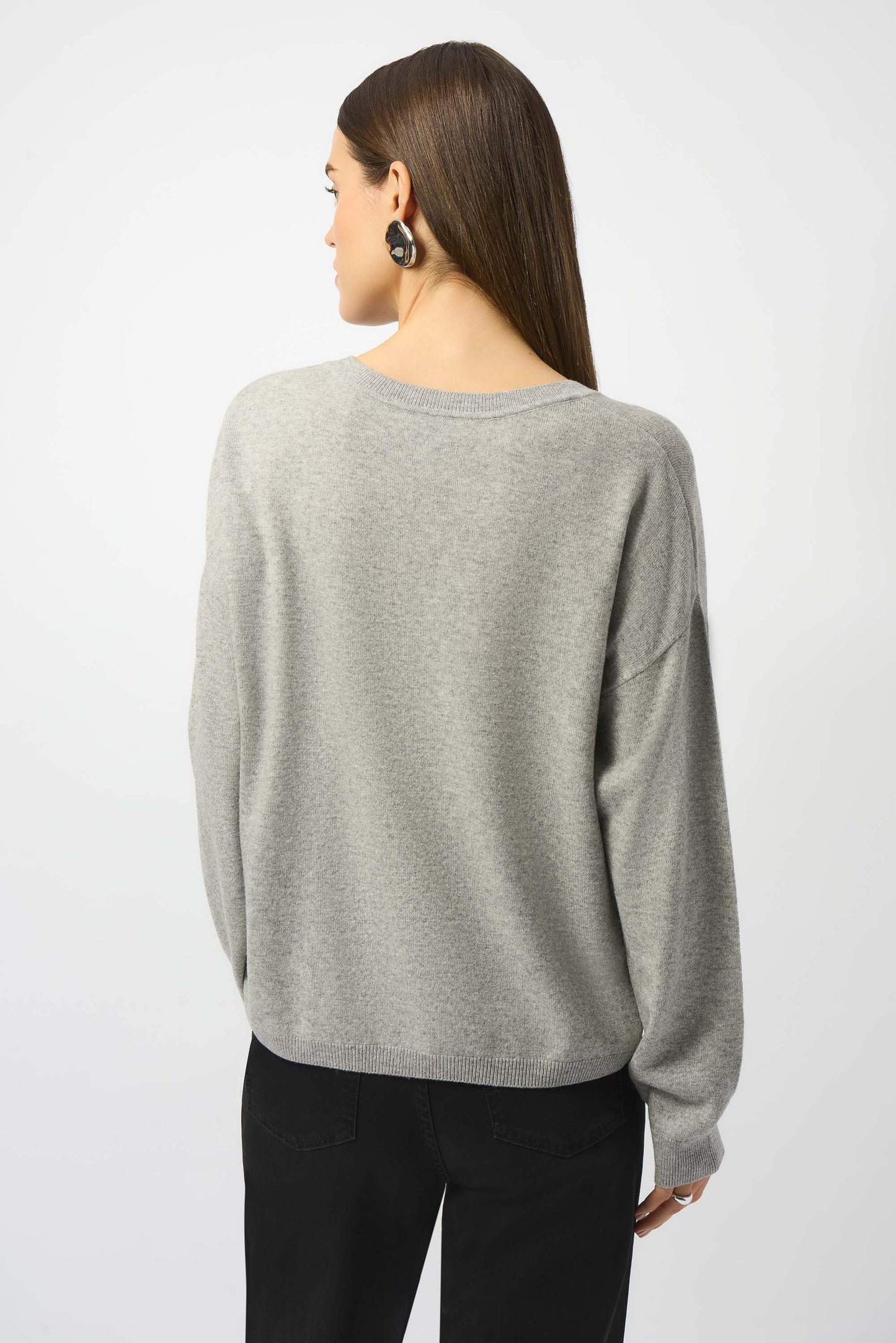 Wool Blend V-Neck Boxy Sweater