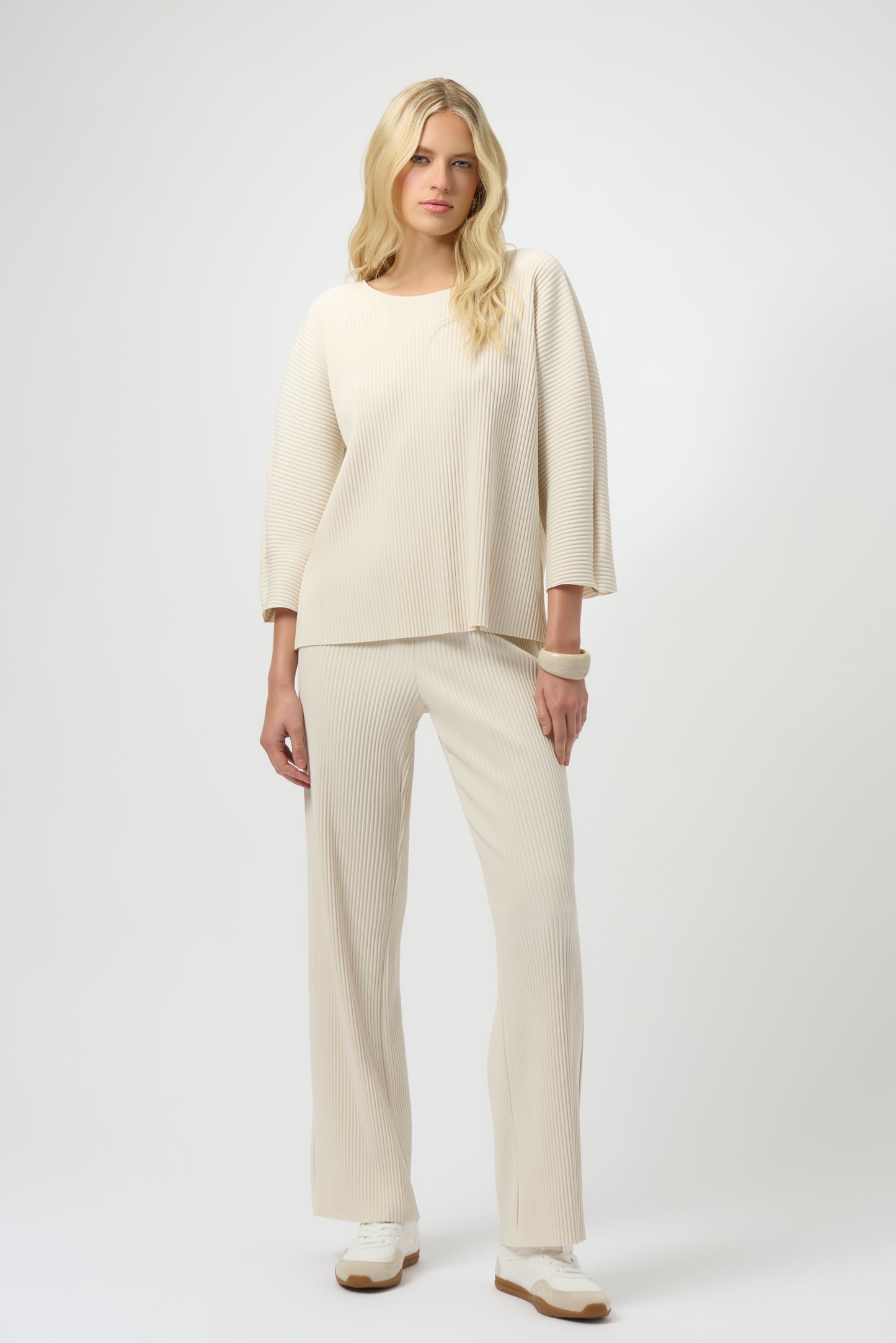 Pleated Scuba Crepe Boxy Top