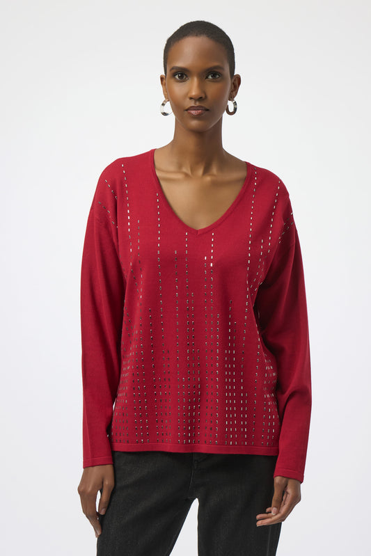 Sweater Knit Pullover with Iron-On Detail
